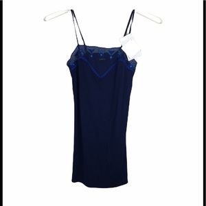 LAPERLA Navy nighty with embroidered mesh bust